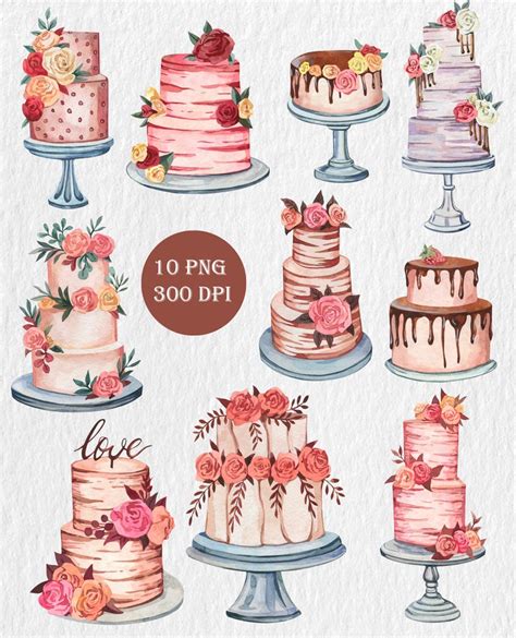 Instant Download Wedding Cakes Clipart Png By Lakedesignstudio Sexiz Pix