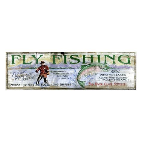 Big River Fly Fishing Wooden Sign Sports Signs Signs From Vintage