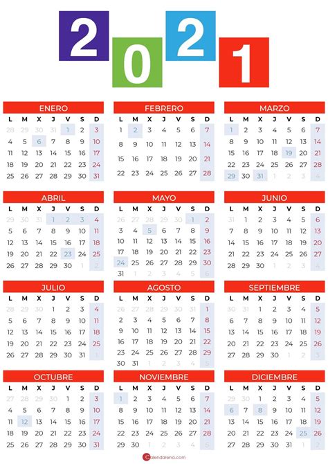 Calendario 2021 Para Imprimir Anual Y Mensual Informaci N Im Genes Images