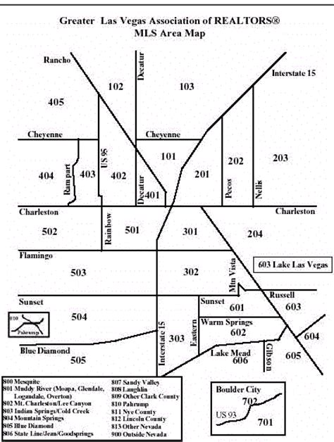 Las Vegas Multiple Listing Service Mls Area Map