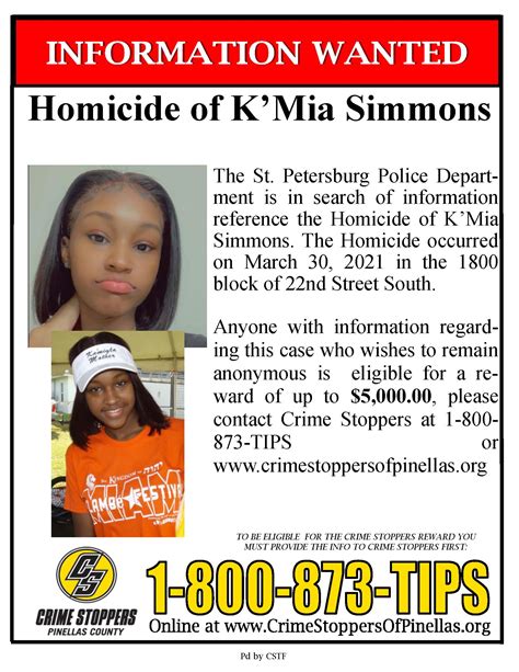 Unsolved Crimes Crime Stoppers Of Pinellas County
