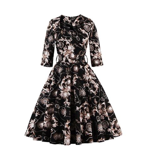 Buy Ormell Floral Print 50s 60s Vintage Dresses 2017 New Style Summer Retro