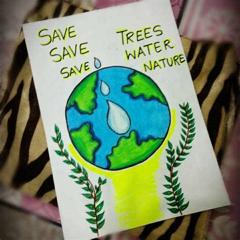 How To Draw Save Trees Save Water Save Nature Poster Drawing For My
