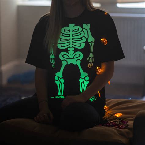 Halloween Glow In The Dark Skeleton T Shirt By Meenymineymo