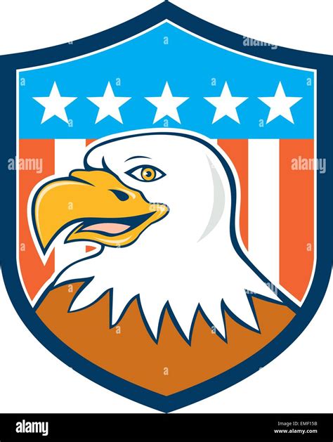 American Bald Eagle Head Smiling Flag Cartoon Stock Vector Image And Art