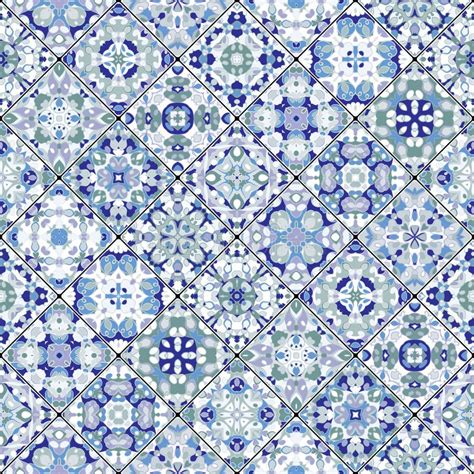 Seamless Pattern Of Hexagonal Mosaics Stock Vector Illustration Of