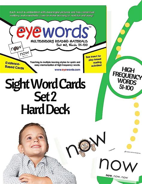 Buy Multisensory Sight Word Cards Set 2 Words 51 100 Red Online At