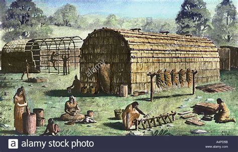 Iroquois Longhouse In North America Stock Photo 2059610 Alamy