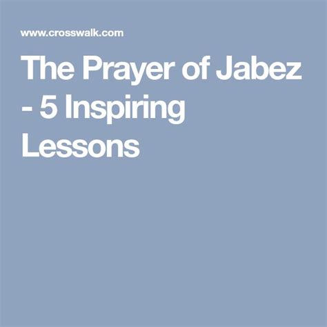The Prayer Of Jabez 5 Inspiring Lessons Prayers Lesson Trust God