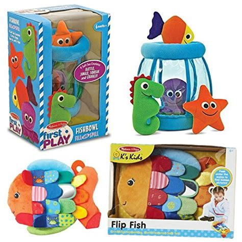 Melissa And Doug Deluxe Fishbowl Fill And Spill Soft Baby Toy With Flip