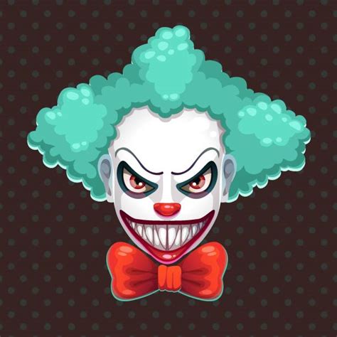 740 Cartoon Of The Scary Clown Faces Illustrations Royalty Free