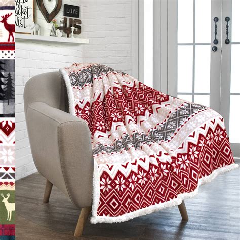 Pavilia Premium Christmas Sherpa Throw Blanket Christmas Decoration