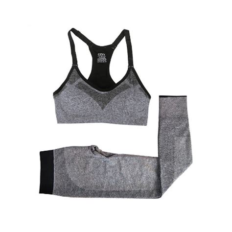 Veamors Gray Yoga Sets Women Fitness Sportswear Breathable Slim Sexy Tracksuit Ladies Quick Dry
