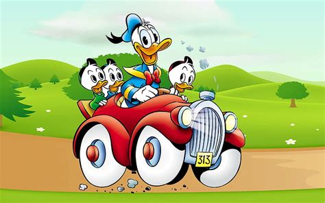 1080p Free Download Donald Duck Donald Nephews Duck Car Hd