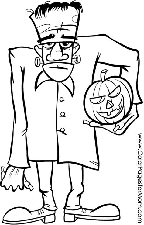 Frankenstein coloring page for halloween. Advanced Coloring Pages Halloween Frankenstein Coloring Page