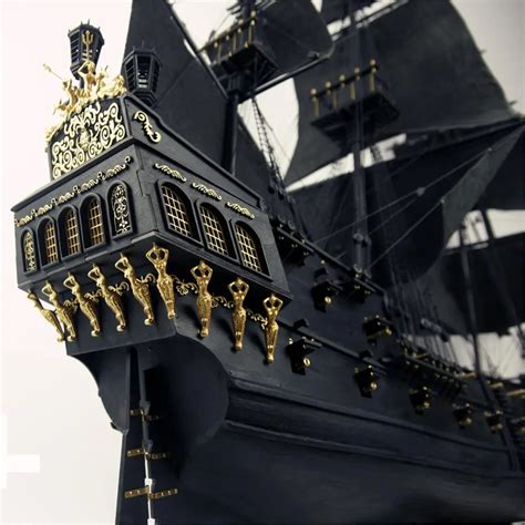 2018 Version Upgraded 2015 Black Pearl Sailing Ship Full Interior 1 35
