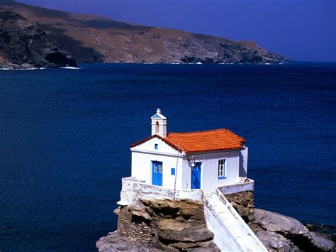 Thalassini Church Cyclades Islands Greece Postcard Thalassini Church