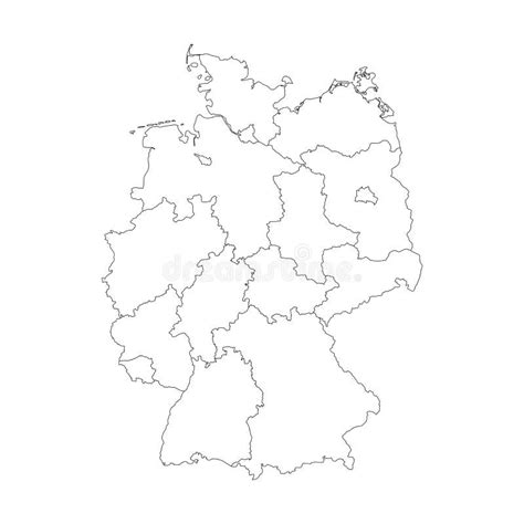 Mapa Niemcy Dzielił 13 Państwa Federalnego I 3 Miasto Państwo Berlin