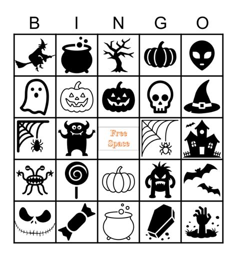 Halloween Bingo Cards Printable Black And White Printable Templates