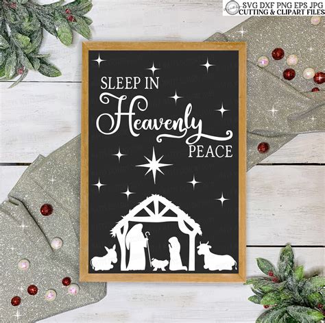 Svg Sleep In Heavenly Peace Silent Night Christmas Cutting Etsy