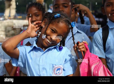Dominican Republic Santo Domingo Children In School Uniform