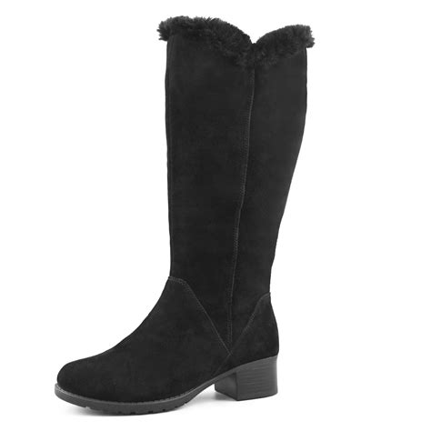 comfy moda women s waterproof winter snow boots suede leather manhattan size 10