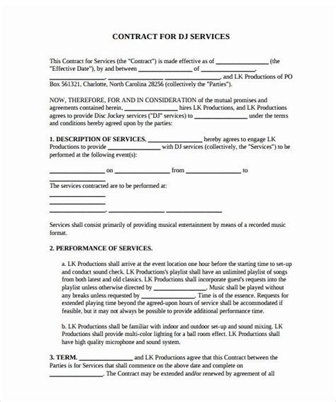 Free Dj Contract Template Best Of 16 Sample Best Dj Contract Templates