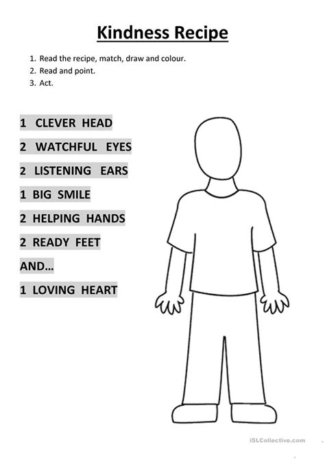 Encourage and help our kids spread kindness with these social distance kindness activities for kids during social distancing. Kindness Day worksheet for kids - English ESL Worksheets ...