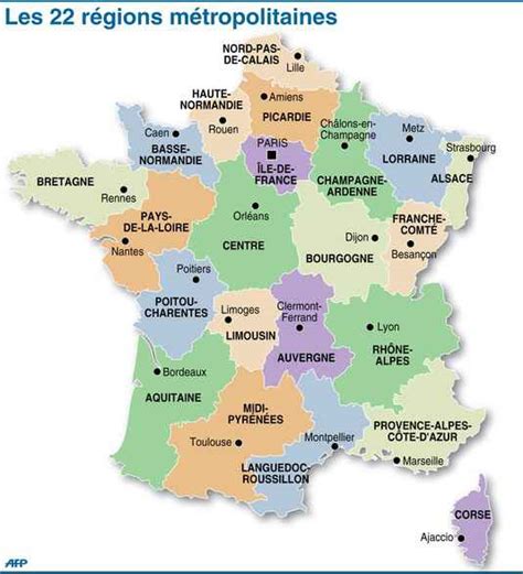 La Carte De France Avec Ses Régions ≡ Voyage Carte Plan