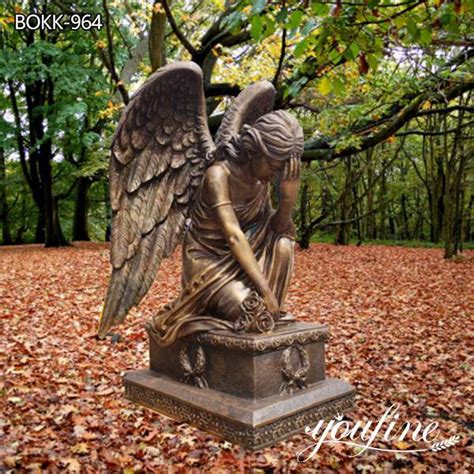 Life Size Bronze Angel Sculpture Kneeling Angel For Sale Mokk 964