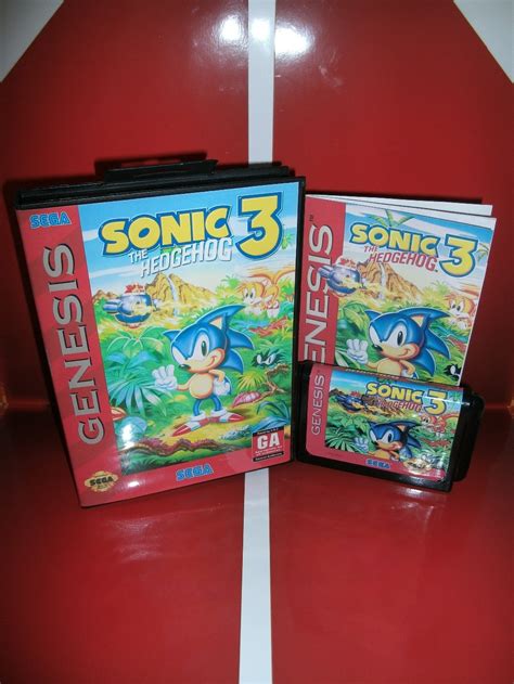 Sonic The Hedgehog 3 Iii Game Cartridge With Box And Manual 16 Bit Md