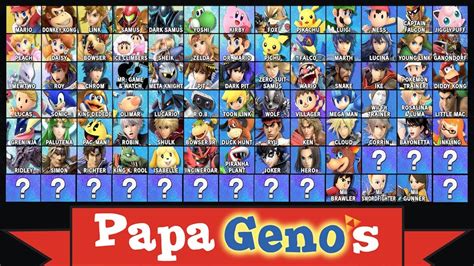 Super Smash Bros 3ds Character Selection Screen