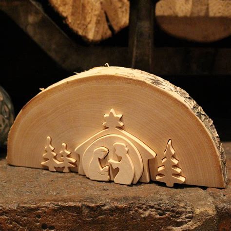 Traditional Wooden Nativity Scene By Nest