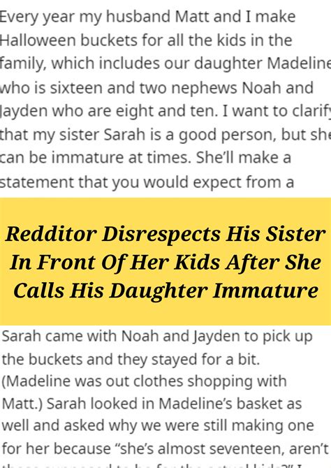 Redditor disrespects his sister in front of her kids after she calls