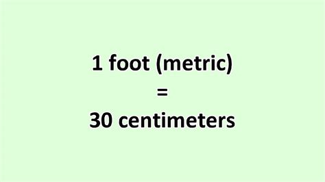 Convert Foot Metric To Centimeter Excelnotes