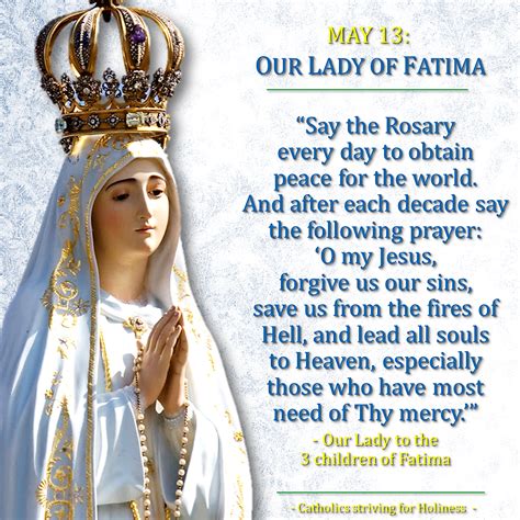 May 13 Our Lady Of Fatima Message 2 Say The Rosary Daily Artofit