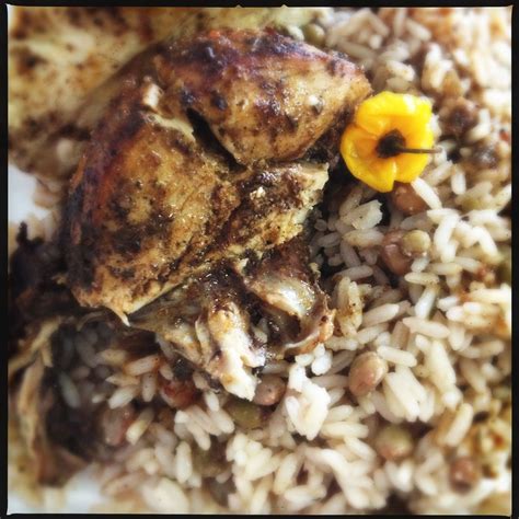 Jerk Chicken And Rice And Peas Indian Food Recipes Jamaican Recipes Jerk Chicken And Rice