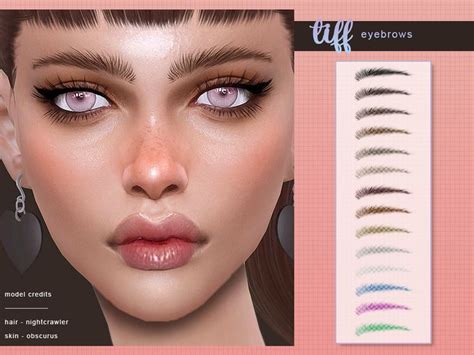 Screaming Mustards Tiff Eyebrows Makeup Insp Sims 4 Cc Makeup