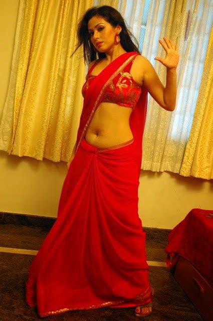 Sada Hot Stills In Red Saree Indian Stuff