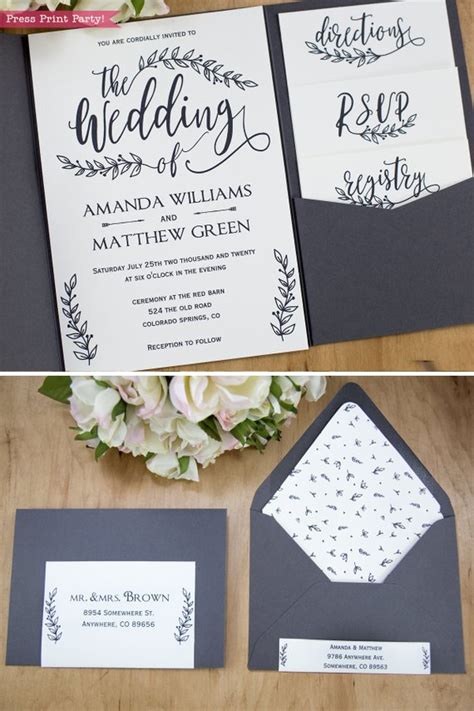 Free Printable Rustic Wedding Invitation Templates Download Que Mashdez