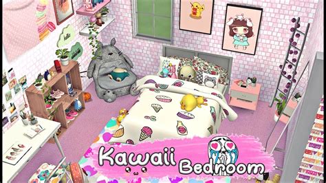 The Sims 4 Kawaii Bedroom Cc Links Speed Build♥ Youtube