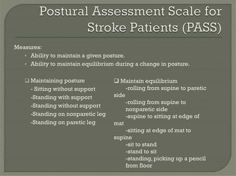 Postural Assessment Scale For Stroke