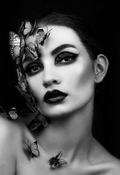 I was delighted to get both butterflies posing well beside each other. Pin by Maha Oricalcos on Goth | Black and white photography, Photo repair, Face