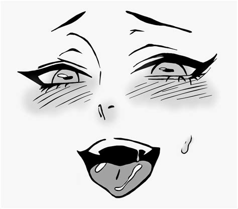 Anime Face Drawing Outline ~ Ahegao Face Anime Outline Girl Drawing Easy Drawings Eyes Sketch