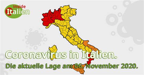 Für bewertungsschritt 2 liefert außerdem das auswärtige amt auf der grundlage der berichterstattung der deutschen auslandsvertretungen sowie ggf. Coronavirus Italien: Die Lage am 06. November 2020