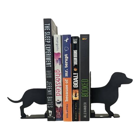 Long Sausage Dog Bookends Black Metal Shelve Bookend Möbel And Wohnen