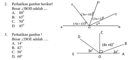 Latihan Sudut Berpenyiku Dan Sudut Berpelurus Matematika