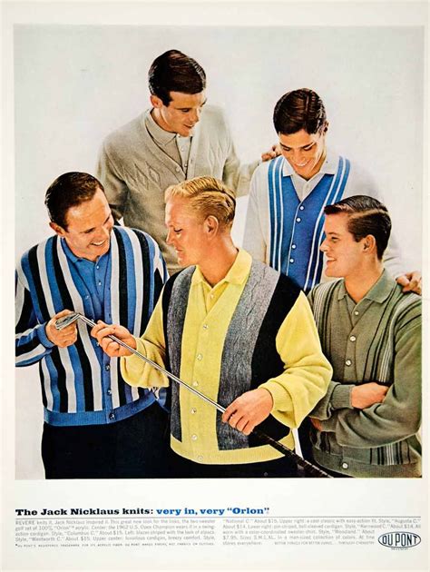 1963 Ad Vintage Jack Nicklaus Golf Sweater Knit Men Fashion 60s Orlon