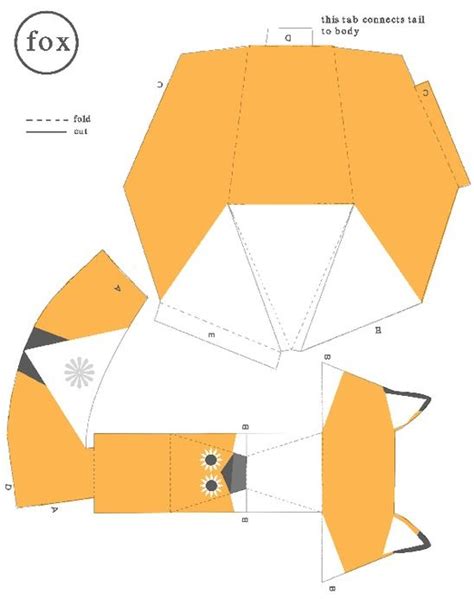 Paper Fox Pattern Pdf Paper Toy Animaux En Papier Pliage Papier
