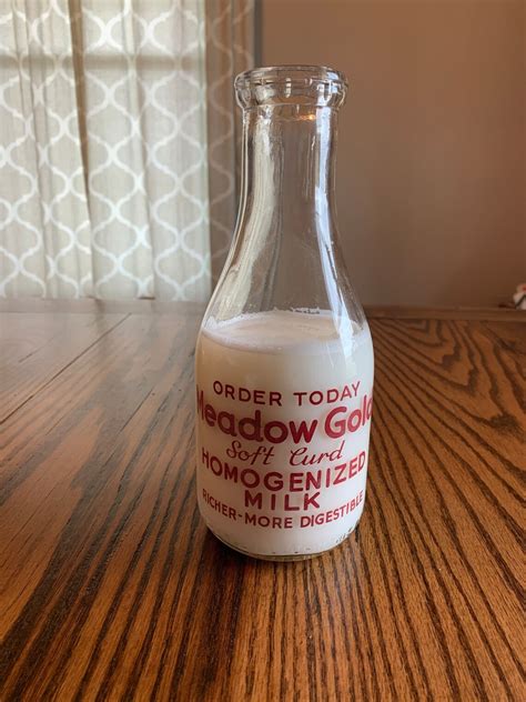 Vintage Meadow Gold Milk Bottle 1 Qt Bottle Etsy